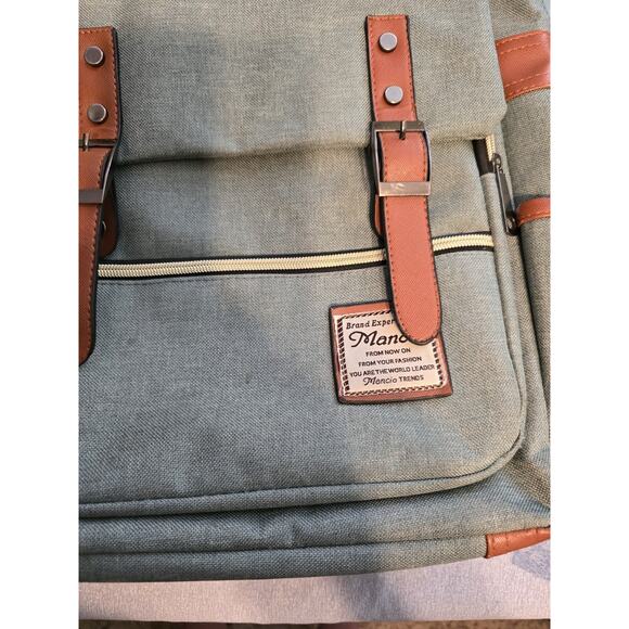 Mancio Green Laptop Business Backpack With USB Charging Port for Travelling - Picture 3 of 10